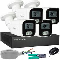 Vaizdo stebėjimo rinkinys su 4 IP kameromis 8 MP PoE, mikrofonu, žmonių atpažinimu, be HDD