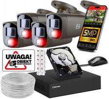 Vaizdo stebėjimo kamerų rinkinys 5MPX IP POE, 4 pilkos kameros, 1TB, su žmonių atpažinimu
