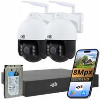 Belaidžių stebėjimo kamera 8MP 4K su 2 pasukamomis kameromis ir 2TB atmintimi