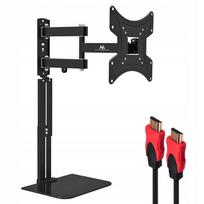 Televizoriaus laikiklis su lentyna, tinka 23–43" (iki 25 kg) + 1,8 m HDMI laidas