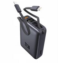 Išorinė baterija BOSTE 20000 mAh, 22,5 W, su integruotais USB-C ir Lightning PD QC laidais