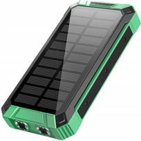 Išorinė baterija 30000mAh su saulės įkrovimu, USB-C, Qi belaidis įkrovimas, 4x USB