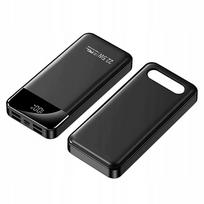 Išorinė baterija 30000mAh, 22.5W greitas įkrovimas, 5 USB, LED žibintuvėlis, juoda