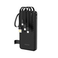 Išorinė baterija Dudao 10000 mAh su integruotais USB-C ir Lightning laidais