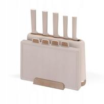 Peilių ir pjaustymo lentelių rinkinys su 2in1 stovu Maestro MR-1412-BEIGE