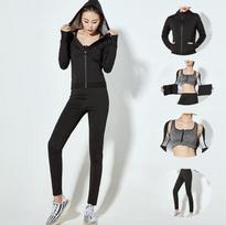 OEING Women's 4-Piece Sauna Sweat Suit Set Standard white