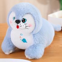 New Toy Seal Doll Plush Toy Ocean Doll Seal Doll Doll 35cm mėlyna