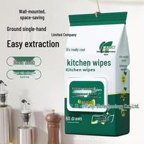 Premium Kitchen Wet Wipes: Oil & Stain Removal, Range Hood Cleaning, Enlarged & Thickened, 60 Disposable Sheets 01 white