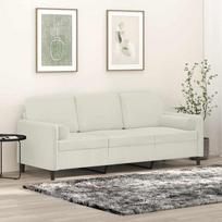 Vidaxl 3-Osobowa Sofa Z Poduszkami, Kremowa, 180 Cm, Aksamit