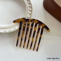 Retro Leopard Print Volume Updo Hair Comb and Clip Accessory gray