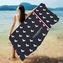 Fashion Brand T-Thom B-Brown Microfiber Blanket Quick Drying Beach Towels Oversized Printing Super Absorbent Pool Towel Blanket 130x80cm black