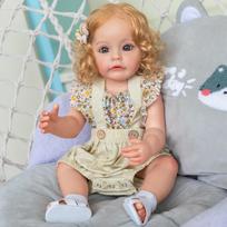 55 cm viso kūno silikono atgimstanti mažylė mergaite princesė Sue-Sue, ranka detalizuojamas, dažantis šaknis plaukus, vandeniui atsparus žaislas mergaitėms 55CM beige