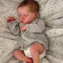 NPK 18 colių Baby Doll Boy Reborn Minkšta viso kūno silikoninė vonios lėlė Levi gray