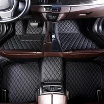 Car Floor Mats Non-slip Artificial Leather For Nissan Tiida C11 2004-2013 Auto Carpets Foot Coche Interior Accessories juoda