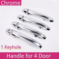 Luxuriou Chrome Door Handle Cover for Toyota RAV4 RAV 4 Mk2 II XA40 2013~2018 Car External Protective Style Accessories Sticker 4Handle 1 Keyhole white