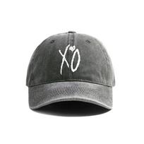 2025  XO The Weeknd Baseball Cap Distressed Hats Cap Men Retro Outdoor Summer Adjustable Dad Hat  Fashion Adjustable gray