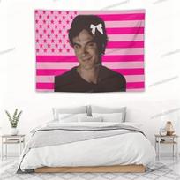 VVVampire DDDiaries Damon Tapestry Flag Design Flat Print for Bedroom Dorm Wall Tapestry Decor Gift Idea WAll Tapestry 100X70CM black