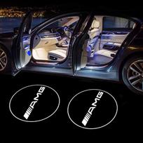 2 vnt. LED šviesos automobilio durų projektorių lempos Priedai Mercedes Benz AMG A B C M ML GLA GLS E klasės W176 W205 W166 W246 W212 CH5 gray