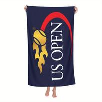 US Open Tennis Design Microfiber Beach Towel - Quick-Dry, Lightweight & Portable for Beach, Pool, Gym, Yoga - Ideal Travel Compa 130x80cm yellow