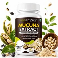 Alpspure Nutra Mucuna Pruriens Extract Tablets 500 mg (60 Veg Tablets) Natural L-Dopa, Promotes Men's Vitality | Stress Reliever | Improves Brai