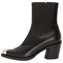 Alexander McQueen Leather Ankle Boots 7cm Women's Black 709986WIDY11081 39 juoda