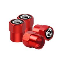 For Nissan GFJ334PCS Metal Car Badge Wheel Tire Air Valve Cap Stem Cover For Nissan GTR Nismo Qashqai X-trail Micra Juke Teana Auto Accessories