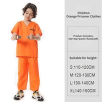 Adult Inmate Costume Orange Prisoner Jumpsuit Jailbird Outfit for Halloween Orange Prisoner Costume Men Jail Jumpsuit Costume M&Other
