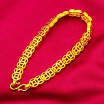 Sand Gold Women's Bracelet Sandblasting Sand Gold Bracelet Hand String Coin Bracelet 7mm auksas