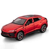 1/24 Lamborghini URUS SUV Alloy Electroplating Sports Car Model Diecast Metal Racing Vehicles Car Model Simulation Sound Light Kids Toy Gift raudona