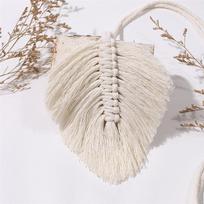 Curtain Tie Backs Hand Woven Cotton Tassel Curtain Straps Tie Decorative Accessories for Living Room Boho Decor smėlis