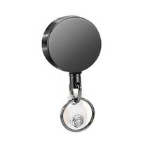 Heavy Duty Retractable Metal Wire Keychain Pull Badge Reel ID Lanyard Name Tag Card Badge Holder Reel Key Ring Outdoor Tool Gift gray