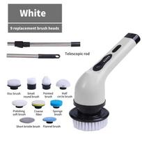 9 in 1 Electric Spin Scrubber For Parlour Kitchen Bathroom Shower Scrubber Adjustable Extension Handle Cordless Waterproof