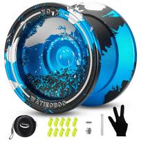 Watieoboo Yoyo Professional Metal Yo-Yo (Black, Blue, Silver) blue