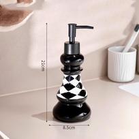 soap dispenser Chessboard ceramic hand sanitizer bottle bathroom shampoo and shower gel bottle press bottle bathroom accessories white
