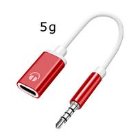 3.5mm Male To Type-C Female Headphone Aux Cable Converter Type-C To Flat Headphone Round Head Adapter Cable raudona
