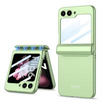For Samsung Galaxy Z Flip 7 6 5 4 Flip7FE 5G Magnetic Hinge Protection Phone Case Outer Screen Glass Matte Shockproof Hard Cover For Galaxy Z Flip 7 mėtų žalios spalvos