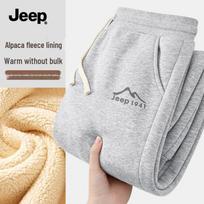 JEEP Men's Sherpa-Lined Winter Casual Sweatpants 5XL viržių pilka spalva