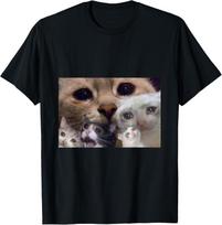 JVDRRY Crying Cat Meme Shirt Sad cat T-Shirt S juoda