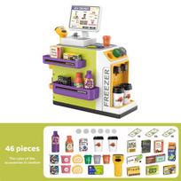 Coffee Machine Toy Shopping Cash Register Set Grocery Market Toys Simulation Food Drink Coffee Cake Pretend Play Toys for Kids žalia