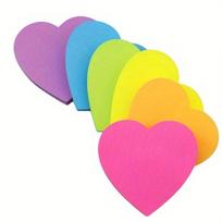 Cross-border Love Heart Cartoon Sticky Notes, Multicolor Irregular Shapes, N-Time Adhesive Message Pads 7*7 yellow