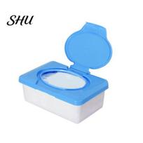 Wet Wipe Box Tissue Holder Dustproof Simple Appearance Durable 80Pcs Storage Large Capacity for Home mėlyna
