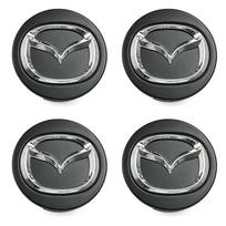 4 vnt. 56 mm automobilio ratlankio centrinis dangtelis Ženklelis Emblema Lipdukas Ratlankio lipdukas Mazda 3 6 Atenza Axela Demio CX3 CX5 MP MS RX8 Automobilio prekės 56mm cover&For Mazda juoda