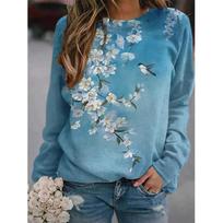 Rudens nauji megztiniai su gėlėmis Flower Bird 3D spausdinti megztiniai Moteriški gatvės drabužiai ilgomis rankovėmis megztiniai Viršutiniai Y2k Hoodie Moteriški drabužiai S gray