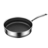 ZISIZ 28cm 316 Stainless Steel Non-stick Frying Pan black