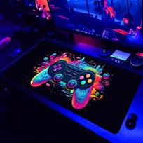 Gamepad Pattern Mouse Pad Large Gaming Mousepad XXL Gamer Keyboard Pads Office Laptop Desk Mats NonSlip Rubber Home Table Mat 400x800x2mm blue