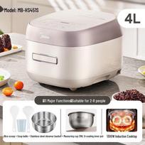 Midea 4L Low-Sugar IH Rice Cooker with 0-Coating 316L Stainless Steel Pot CN plug (adapter included) gray