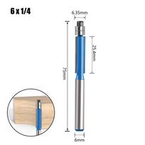 Durable 6MM Shank Milling Cutter Double Bearing Carbide Flush Trim Bit Carving Cutter Woodworking Tool