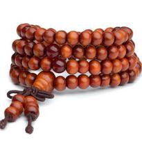 9 Styles 6mm Natural Sandalwood Buddhist Buddha Wood Prayer Beaded Knot black ebony Unisex Men Bracelets & Bangles for Women 16.5cm brown