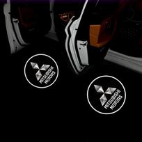 Automobilio LED durų šešėlio belaidis pasveikinimo žibintuvėlio projektorius Mitsubishi ASX Ralliart Outlander Lancer Pajero Eclipse Galant MQ9 gray