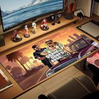 GTA V Color Mouse Pad Large Gaming Table Cushion Non-slip Laptop Tablet Big Mousepad XXL Mat Mini PC Playmat With Lock edge 30cmx60cm(11.8x23.6inch) beige